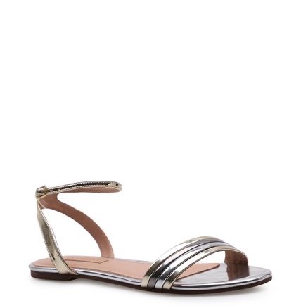 Rasteirinha Metal Strappy - Specchio Prateado