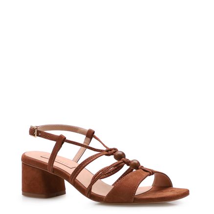 Sandália Feminina Sfera - Couro Nobuck Marrom