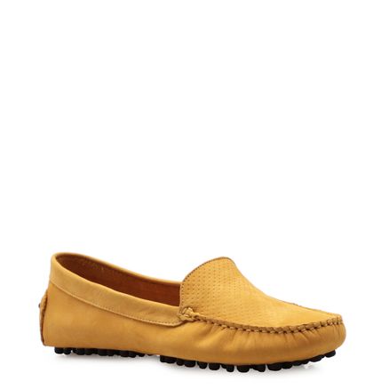 Mocassim - Couro Nobuck Amarelo