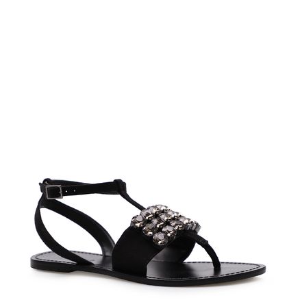 Rasteirinha t Strass - Camurça Preto