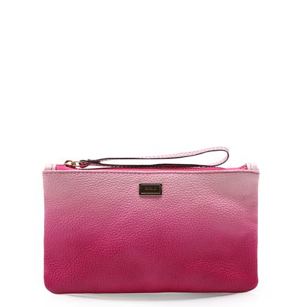 Bolsa Pequena - Couro Degradê Rosa