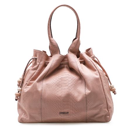 Bolsa Sacola Feminina Luna - Couro Python Rosa