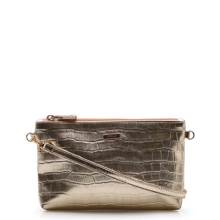 Bolsa Transversal - Croco Dourado