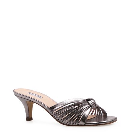Mule Cristal - Couro Metalico Prata Velho
