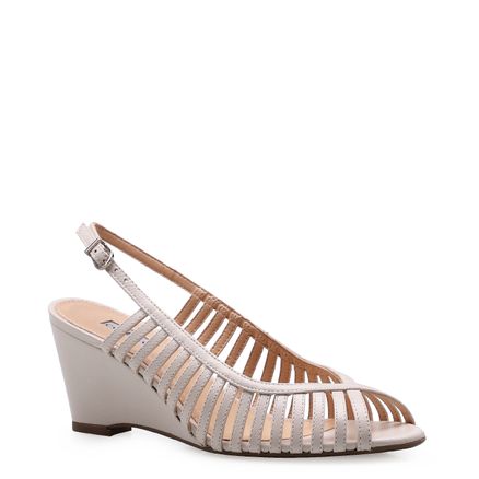 Peep Toe Strappy - Couro Off White