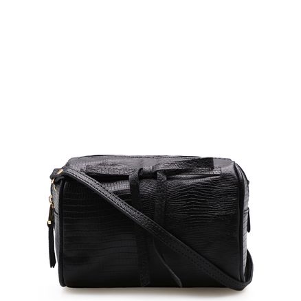 Bolsa Transversal Feminina Couro - Laço Preto