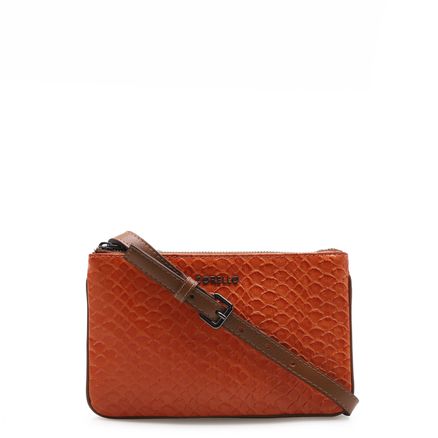 Bolsa Transversal Maxi Python Couro - Couro Sela Laranja
