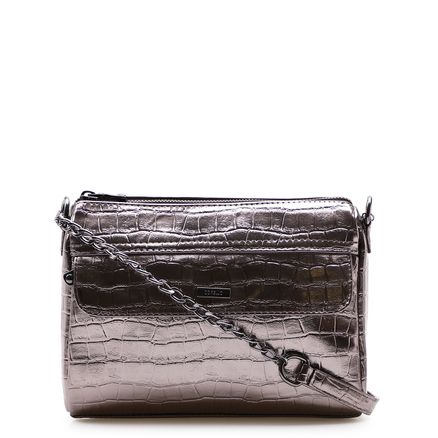 Bolsa Transversal Matelassê - Prata Grafite