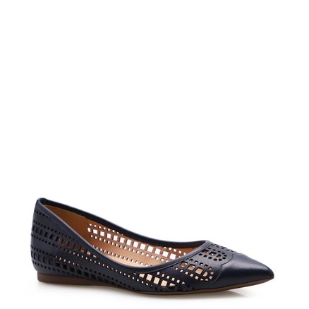 Sapatilha Lasercut - Couro Azul
