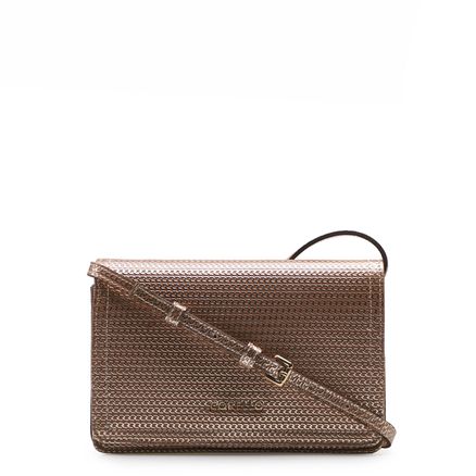 Bolsa Transversal Nina Couro - Metálico Dourado