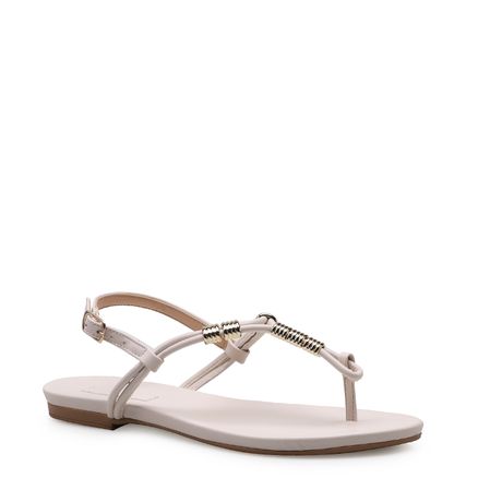 Rasteirinha Tiras Metal - Off White