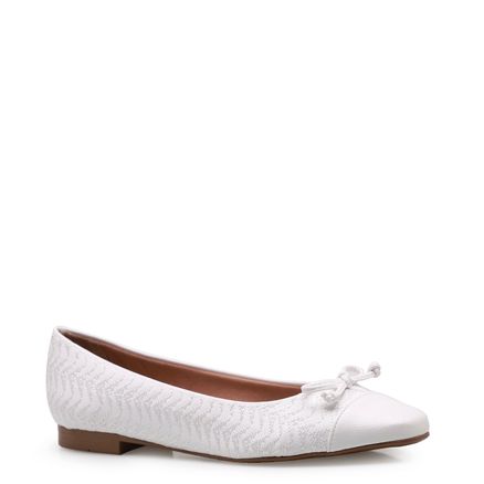 Sapatilha Bordada Laço - Branco