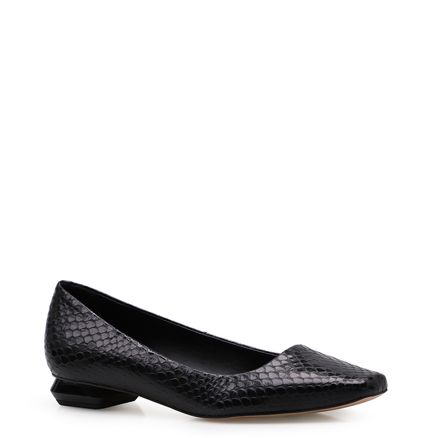 Sapatilha Ilumine - Couro Python Preto