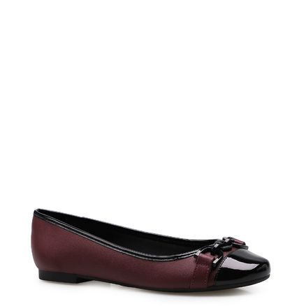 Sapatilha Bicolor Chain Verniz Soft - Vinho