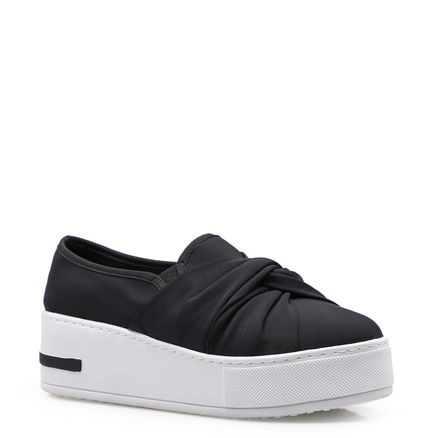 Slip On Feminino Knot - Tecido Lycra Preto