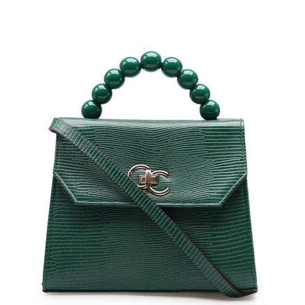 Bolsa Tote Millena - Couro Mini Lezard Verde