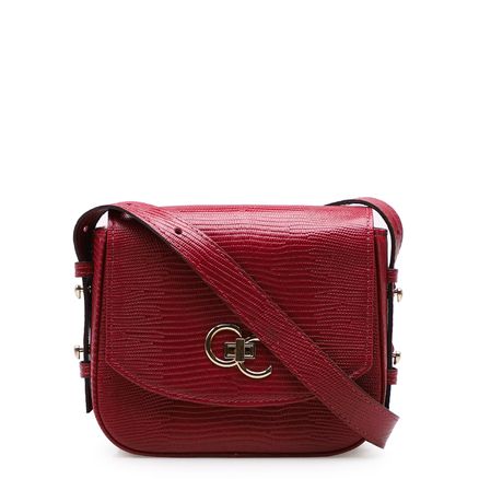 Bolsa Transversal Feminina Millena - Couro Mini Lezard Vermelho