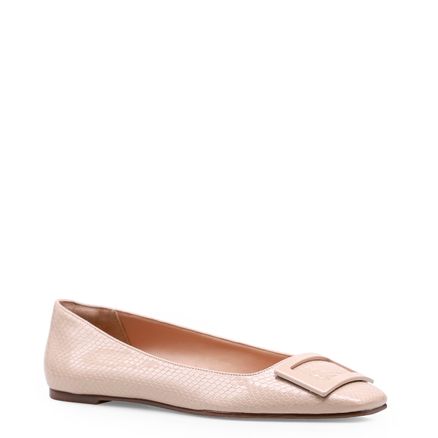 Sapatilha Buckle - Couro Python Rosa