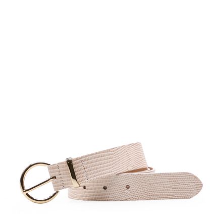 Cinto Feminino - Couro Lezard Bege
