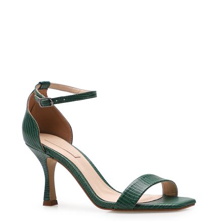 Sandália Feminina Lolita - Couro Mini Lezard Verde