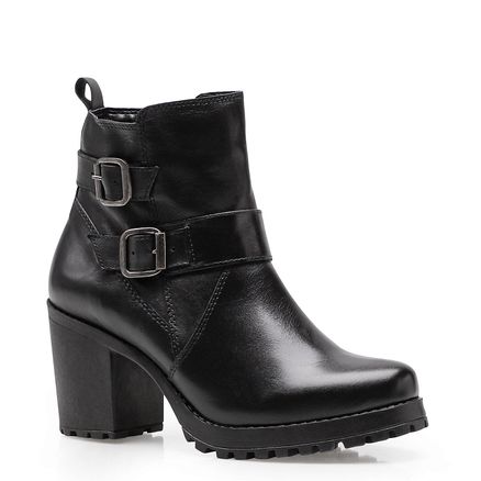 Bota Feminina Hiker - Couro Preto