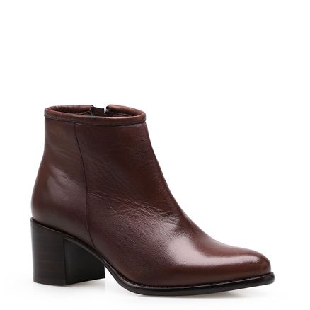 Bota Cano Curto - Couro Pelica Marrom