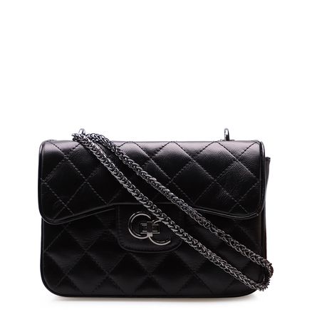 Bolsa De Ombro Feminina Matelassê Com Correntes - Floater Preto