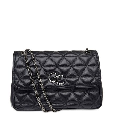 Bolsa Transversal Feminina Mia Couro - Miumiu Preto