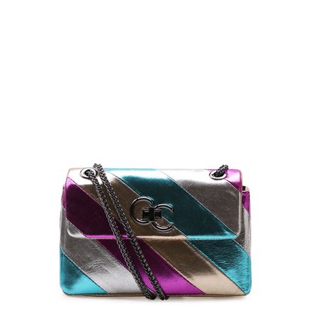 Bolsa Mini Matelassê - Couro Metalizado Multicolorido