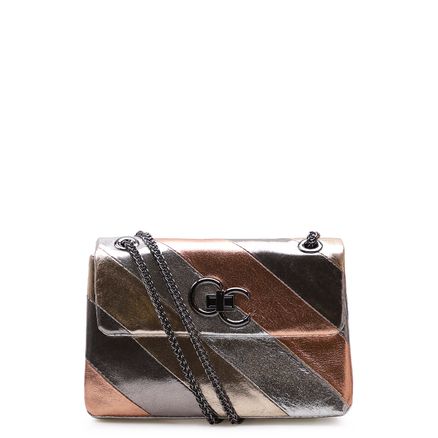 Bolsa Mini Matelassê - Couro Metalizado Multicolorido