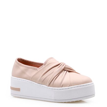 Slip On Feminino Knot - Tecido Lycra Bege