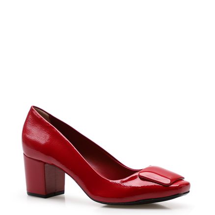 Scarpin Square Pump - Verniz Vermelho