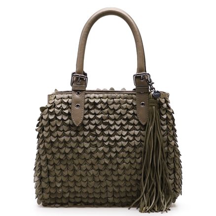Bolsa Tote Elis - Couro Handcut Verde