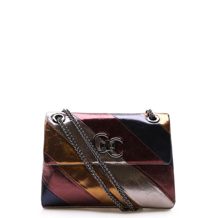 Bolsa Mini Matelassê - Couro Metalizado Multicolorido