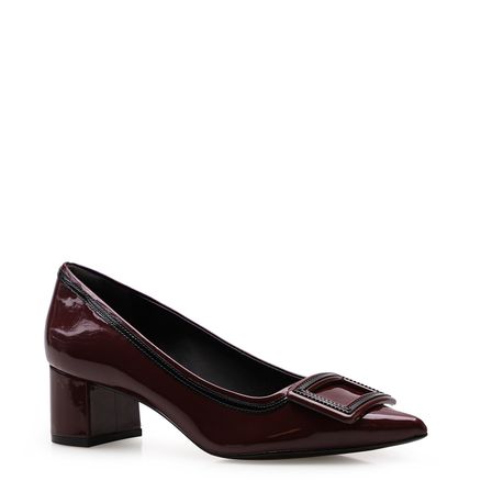 Scarpin Bicolor Verniz Soft - Vinho