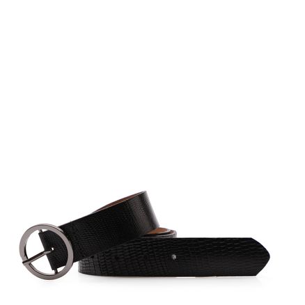 Cinto Feminino Couro - Mini Lezard Preto