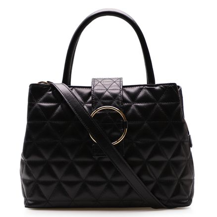 Bolsa Tote Alicia - Couro Fly Matelassê Preto