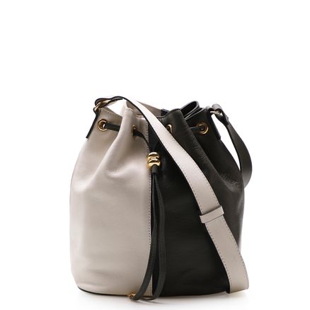 Bolsa De Ombro Bucket Vitória - Couro Village Preto