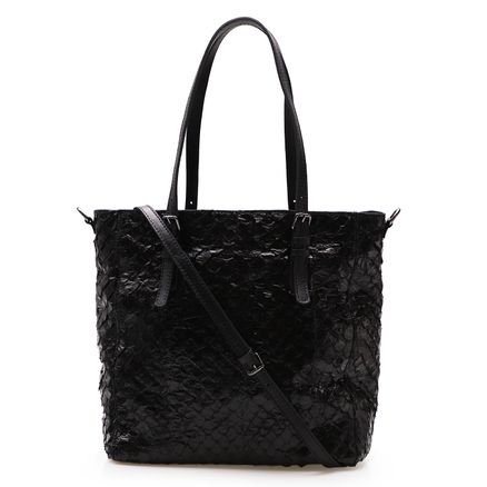 Bolsa Sacola Feminina Pirarucu - Couro Preto