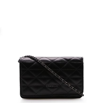 Bolsa Transversal Feminina Alexa - Couro Fly Preto