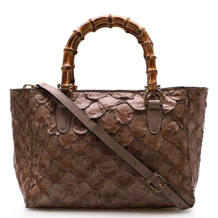 Bolsa Tote Pirarucu - Couro Marrom