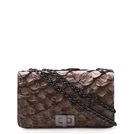 Bolsa De Ombro Feminina Pirarucu - Couro Cinza