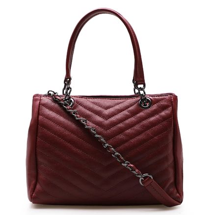 Bolsa Tote - Couro Village Vinho