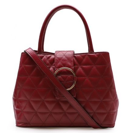 Bolsa Tote Alicia - Couro Fly Matelassê Vermelho