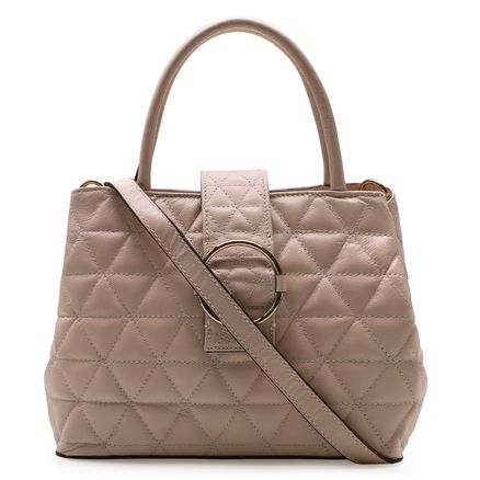 Bolsa Tote Alicia - Couro Fly Matelassê Bege