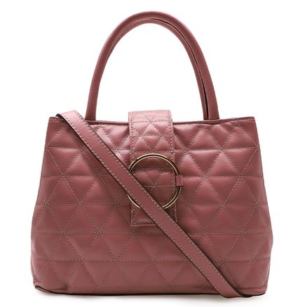 Bolsa Tote Alicia - Couro Fly Matelassê Rosa