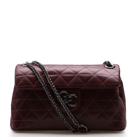 Bolsa De Ombro Feminina Bricia Couro - Fly Merlot