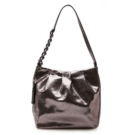 Bolsa Transversal Feminina Maxi Couro - Python Onix