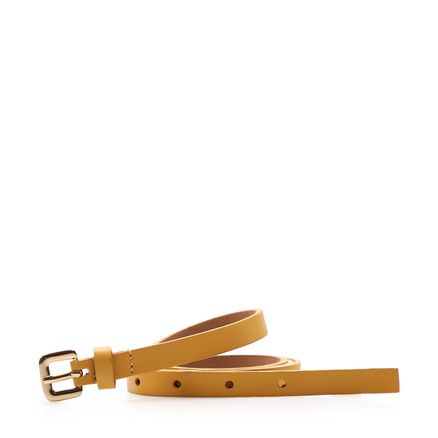 Cinto Feminino Fino Couro - Veneza Amarelo