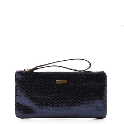 Bolsa Pequena - Metálico Python Azul